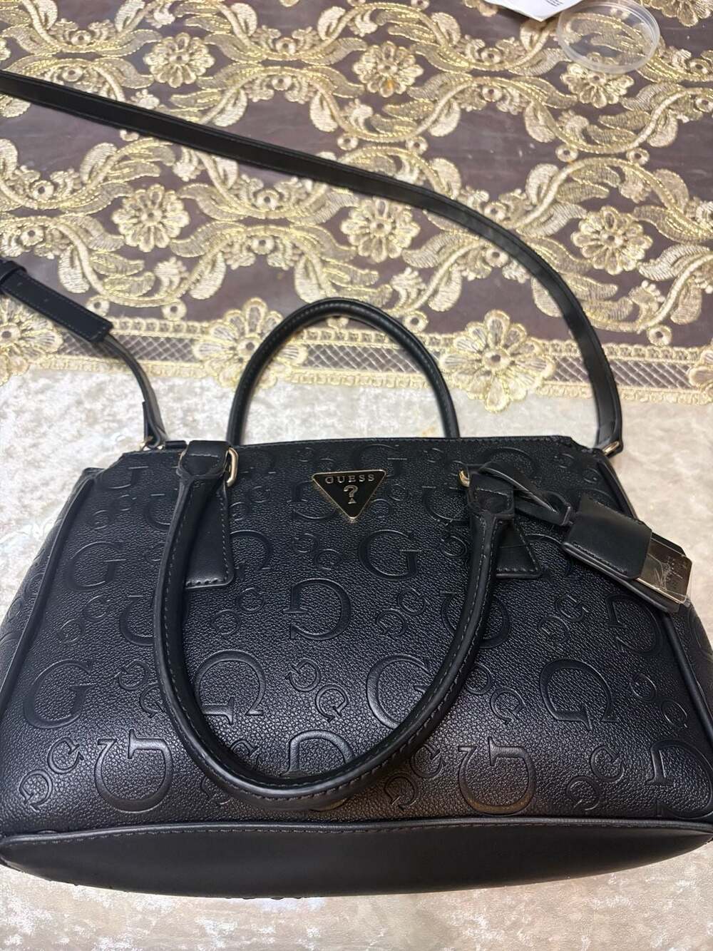Guess Black Grimball Satchel Handbag